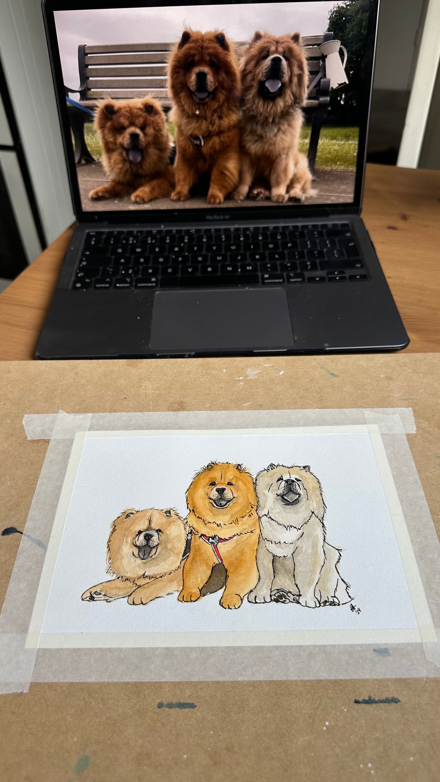 Commissioned Dog Portrait in Watercolour
