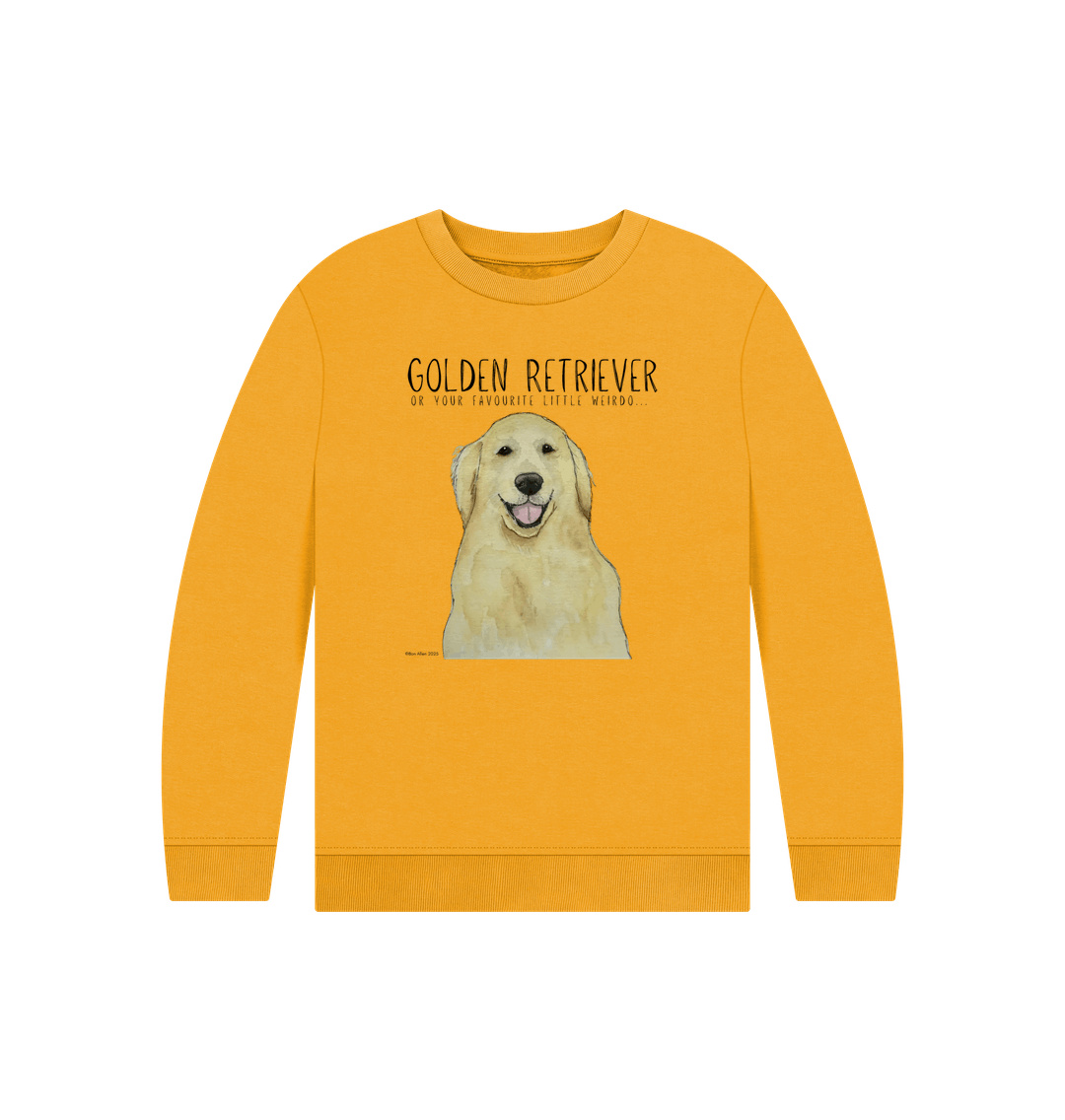 Mustard Printed Kids Jumper