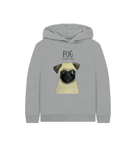 Athletic Grey Pug Child's Hoodie