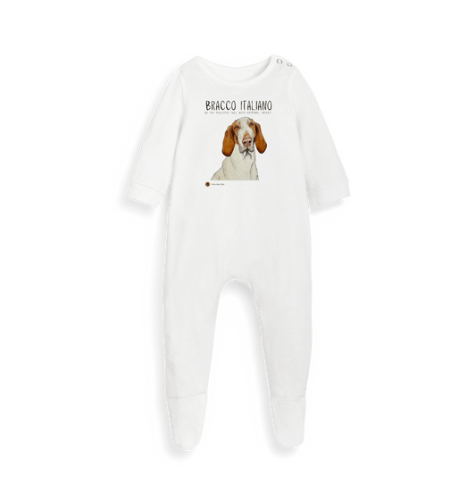 White Printed baby grow Front