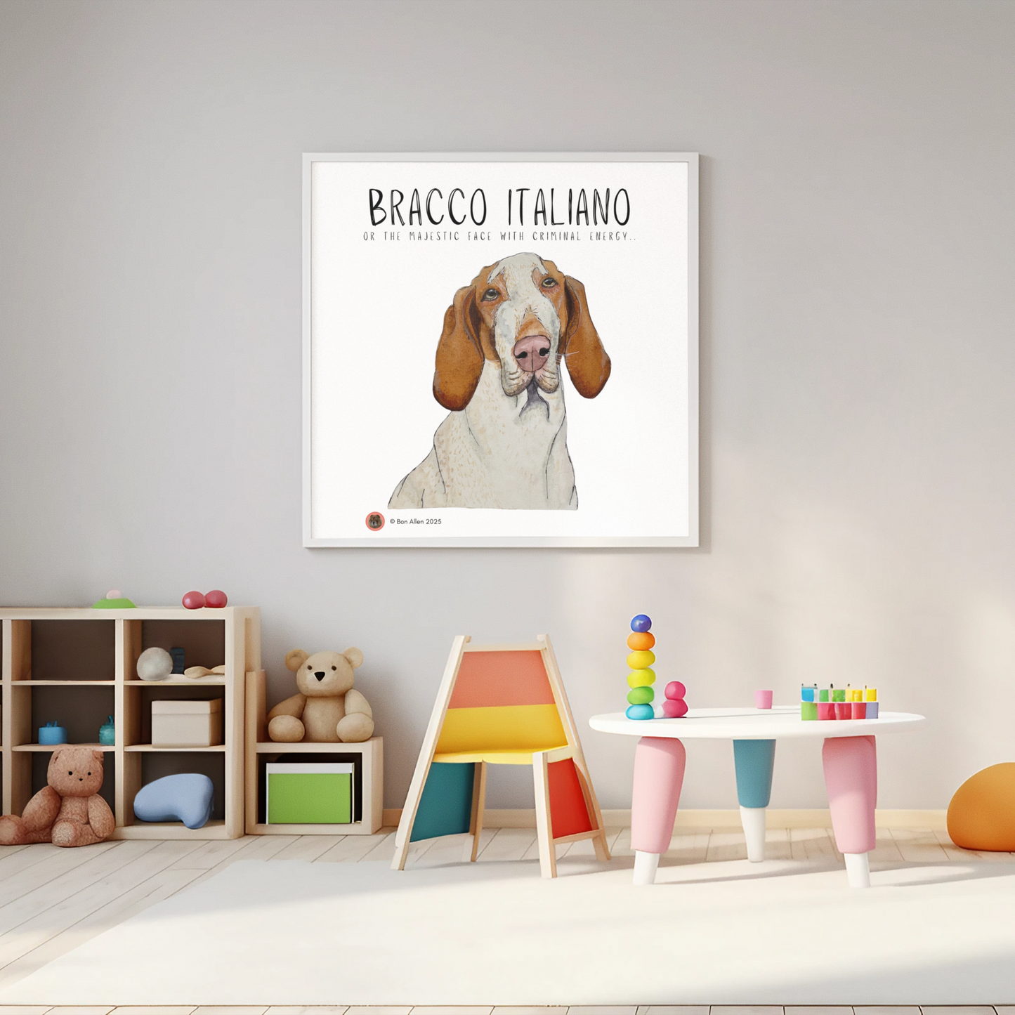 Bracco Italiano Wall Art – Majestic Face, Slightly Criminal Energy