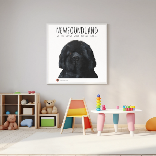 Couch-Sized Rescue Bear Wall Art – Majestic Newfoundland Decor for Dog Lovers