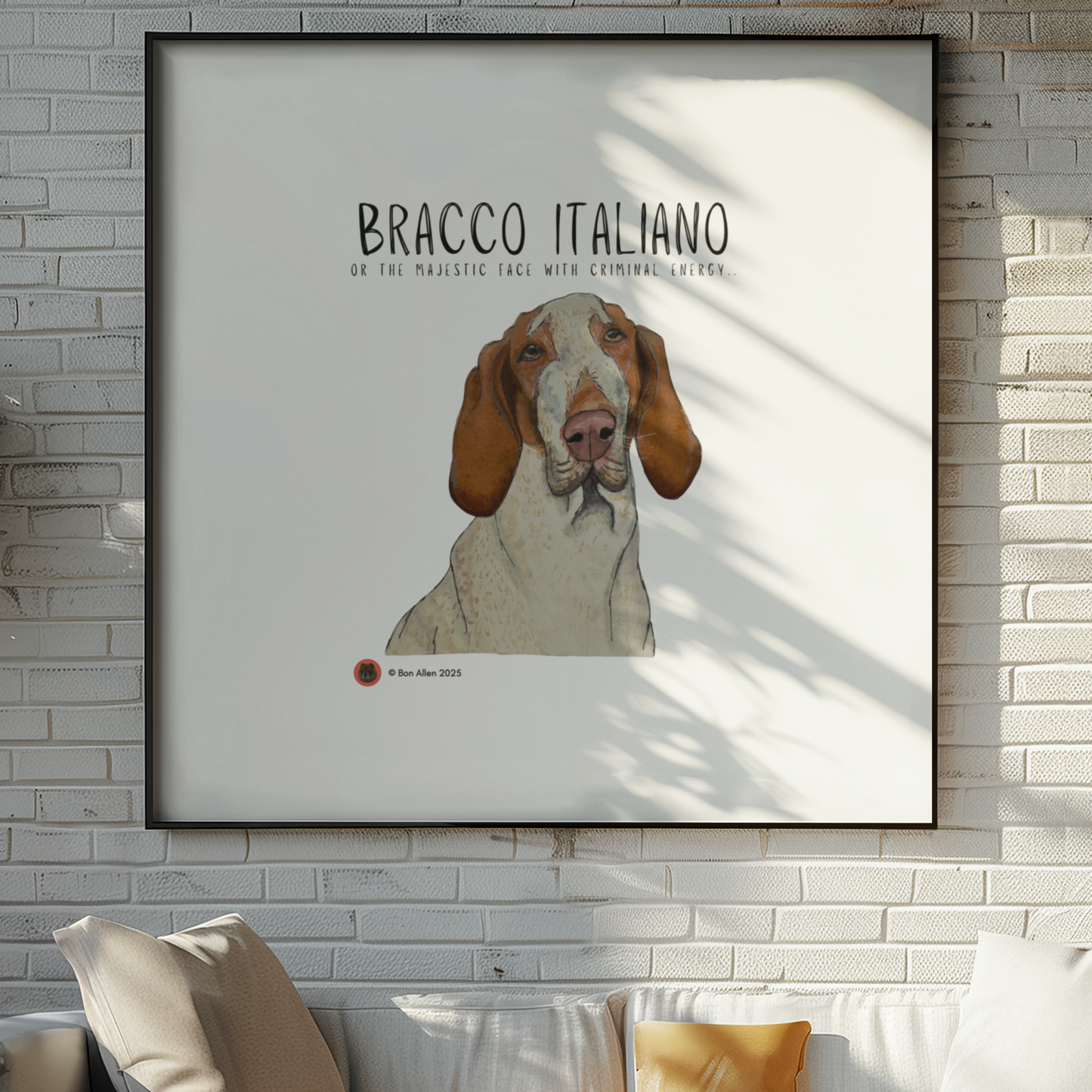 Bracco Italiano Wall Art – Majestic Face, Slightly Criminal Energy