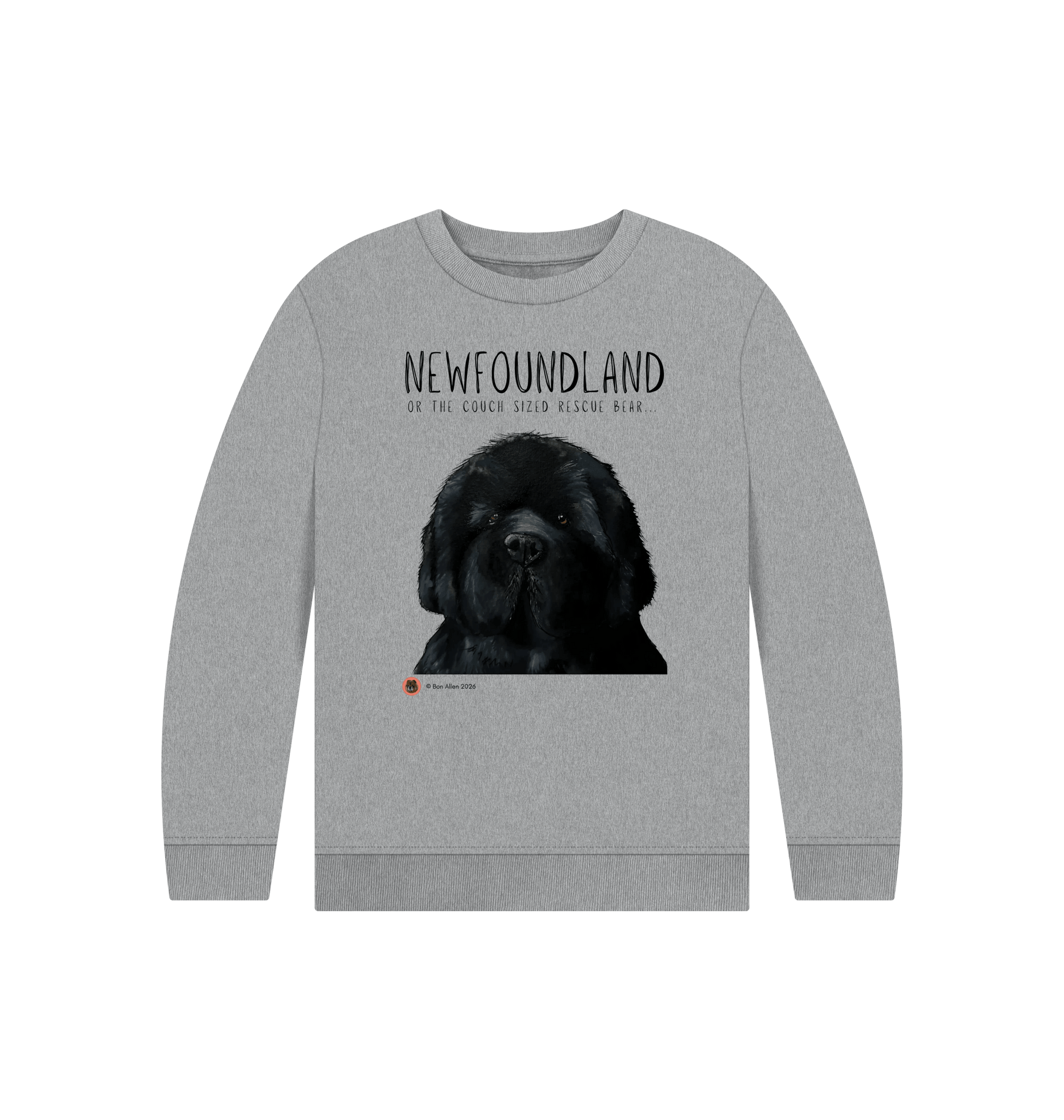 Athletic Grey Printed Kids Jumper Front