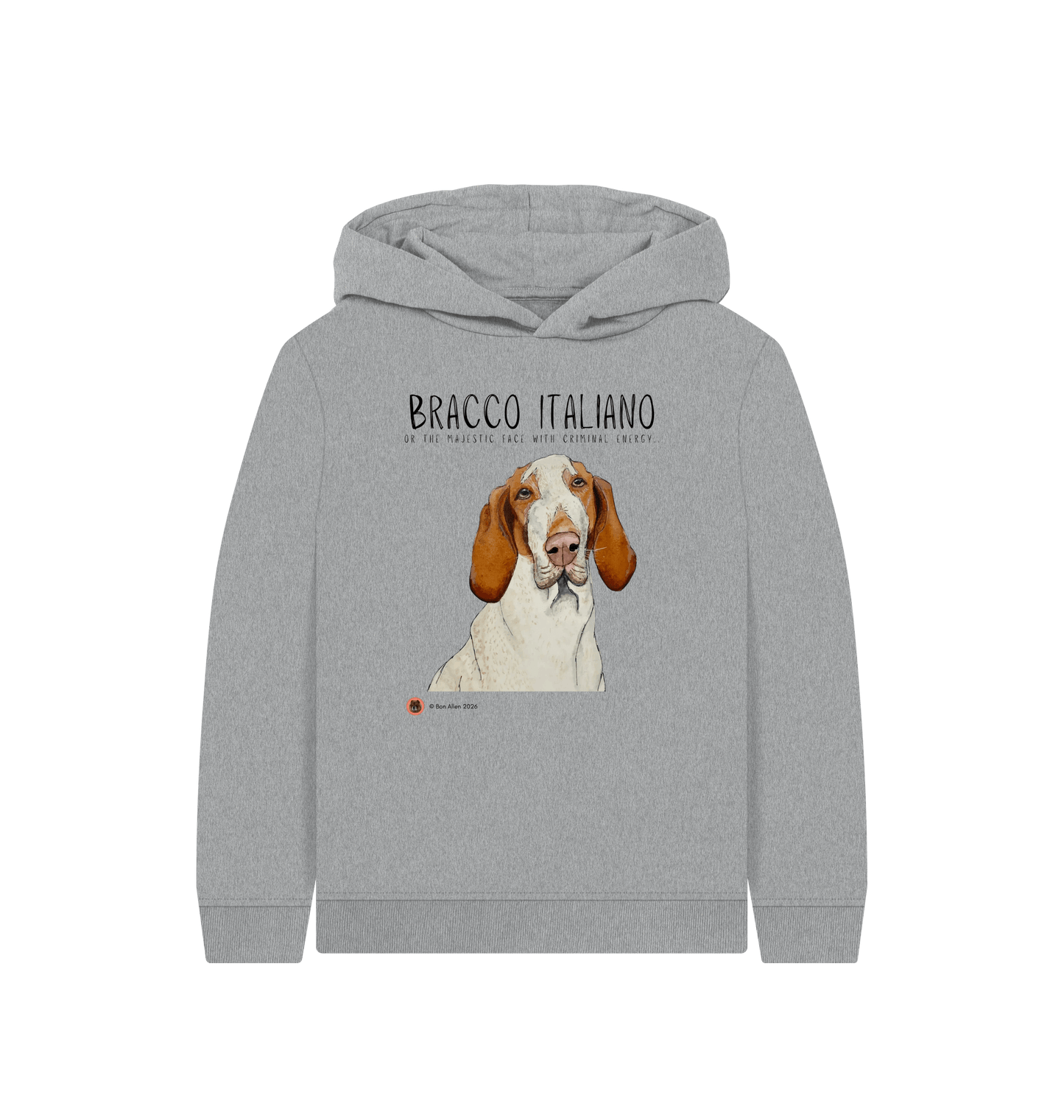Athletic Grey Printed Kids Hoodie Front
