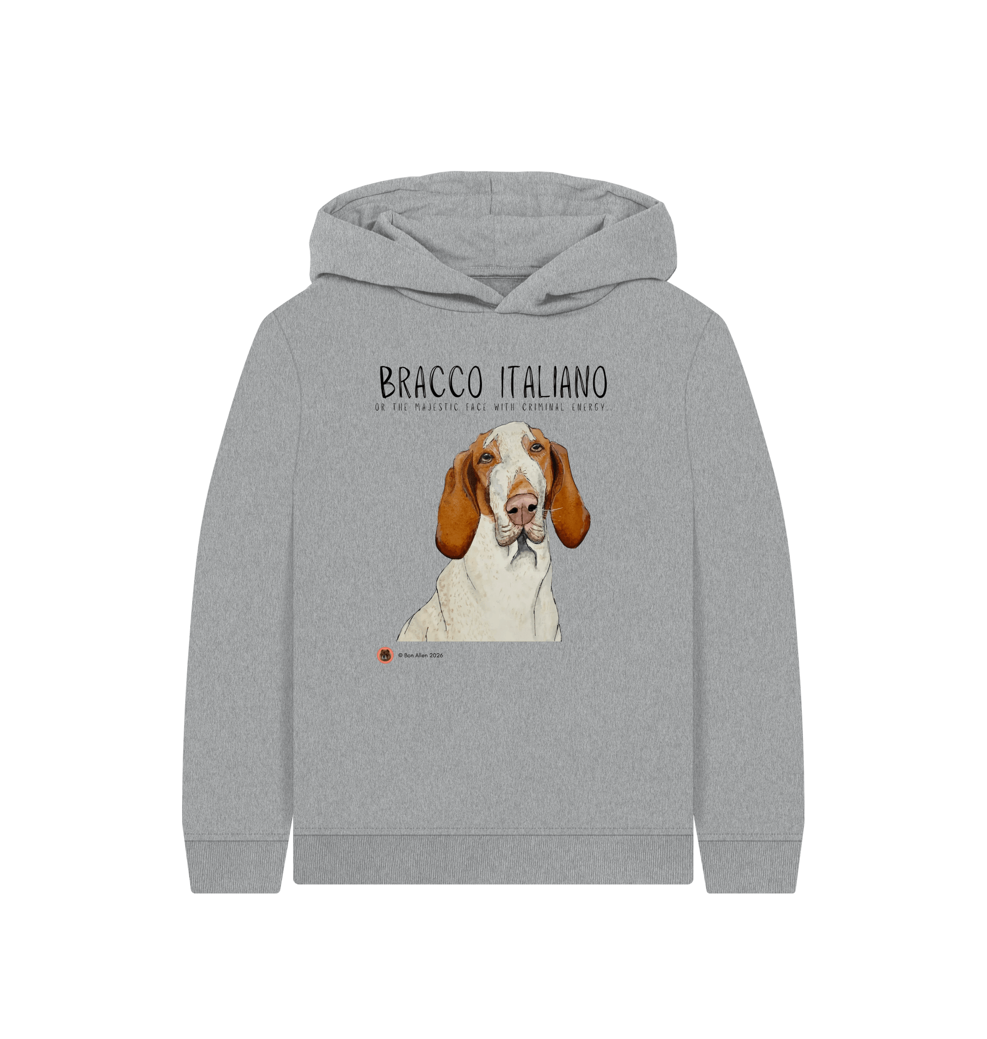 Athletic Grey Printed Kids Hoodie Front