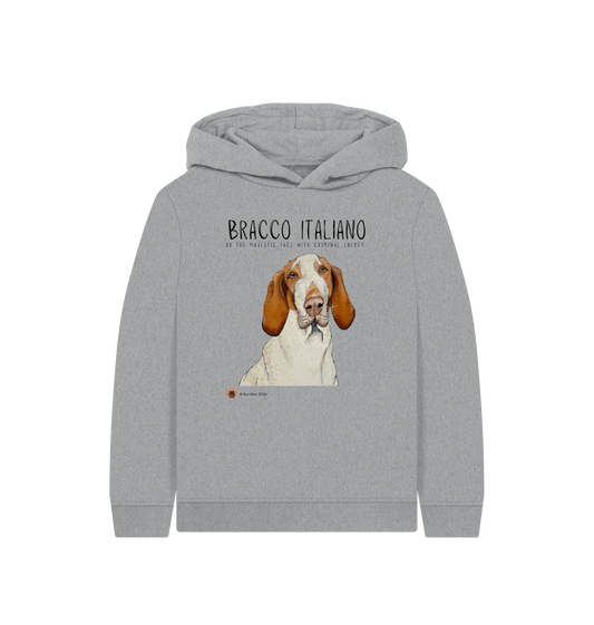 Athletic Grey Printed Kids Hoodie Front