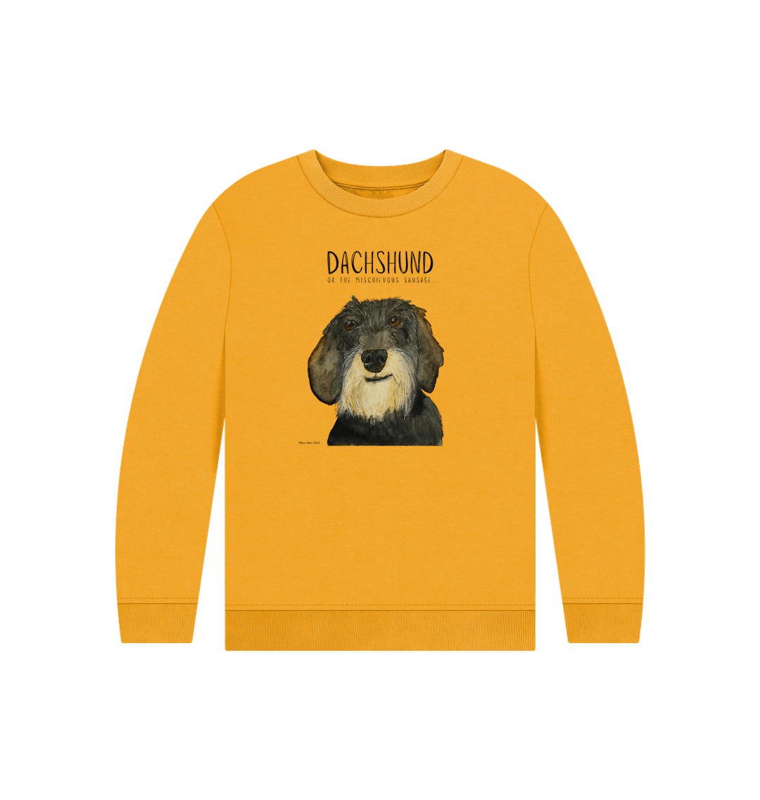 Mustard Printed Kids Jumper