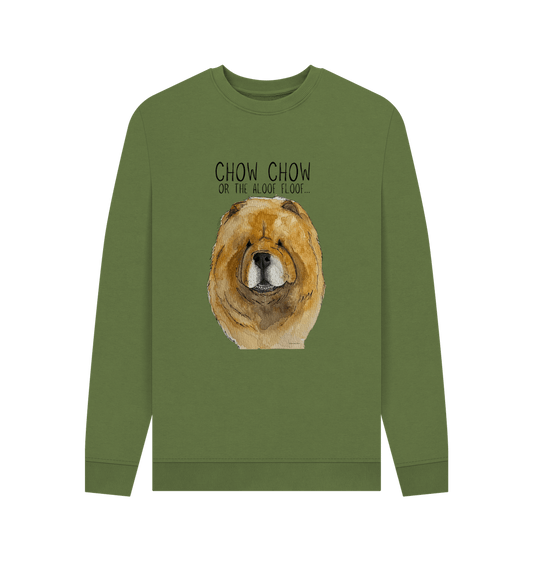 Khaki Red Chow Chow Men's Crew Neck Sweatshirt