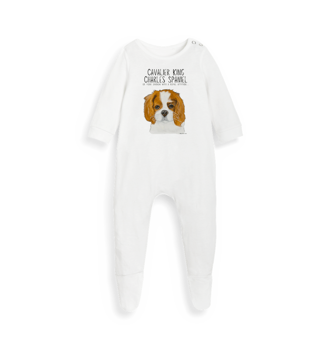 White Printed baby grow