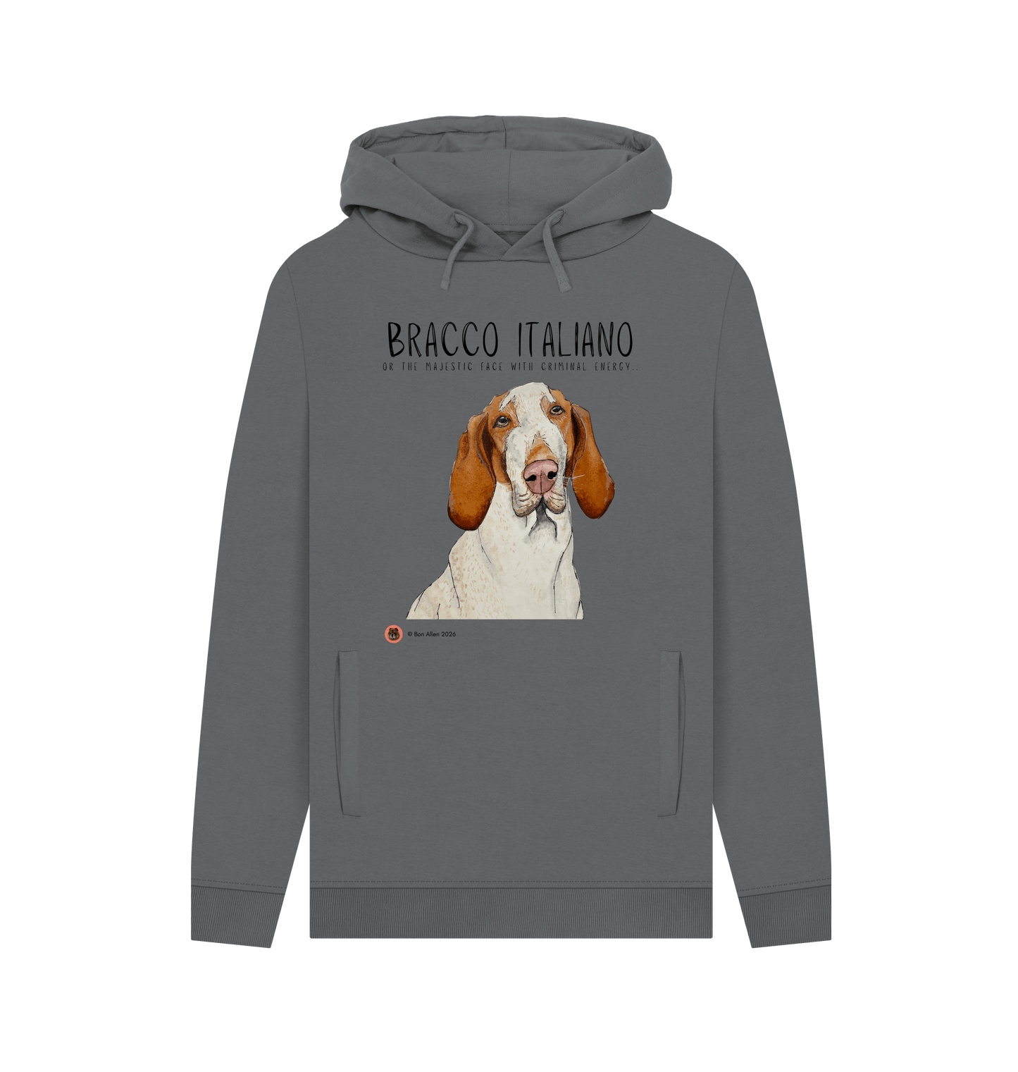Slate Grey Printed Hoody Front