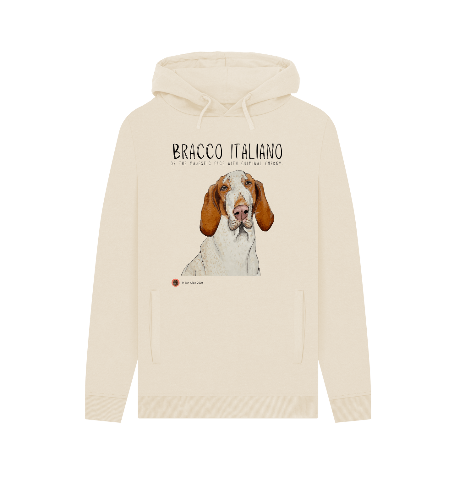 Oat Printed Hoody Front