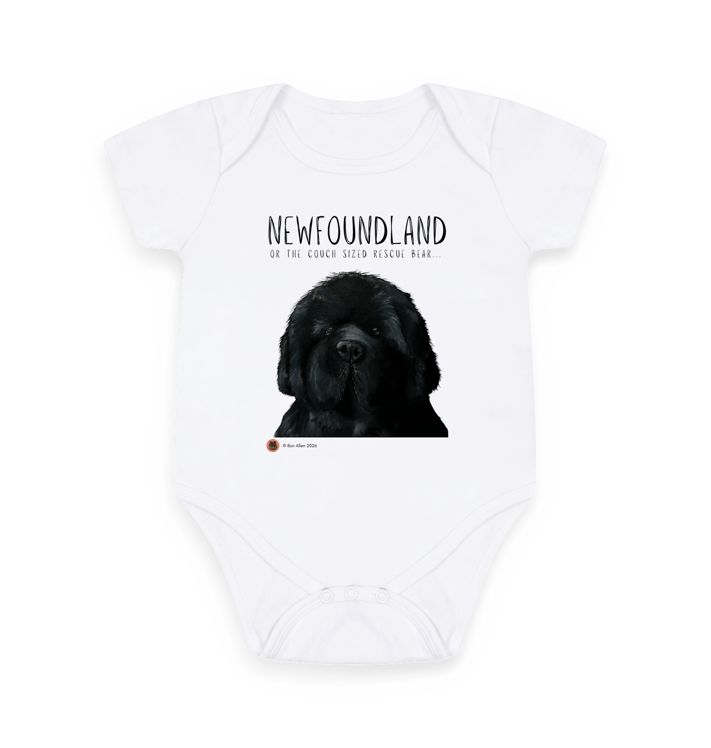 White Printed baby grow Front