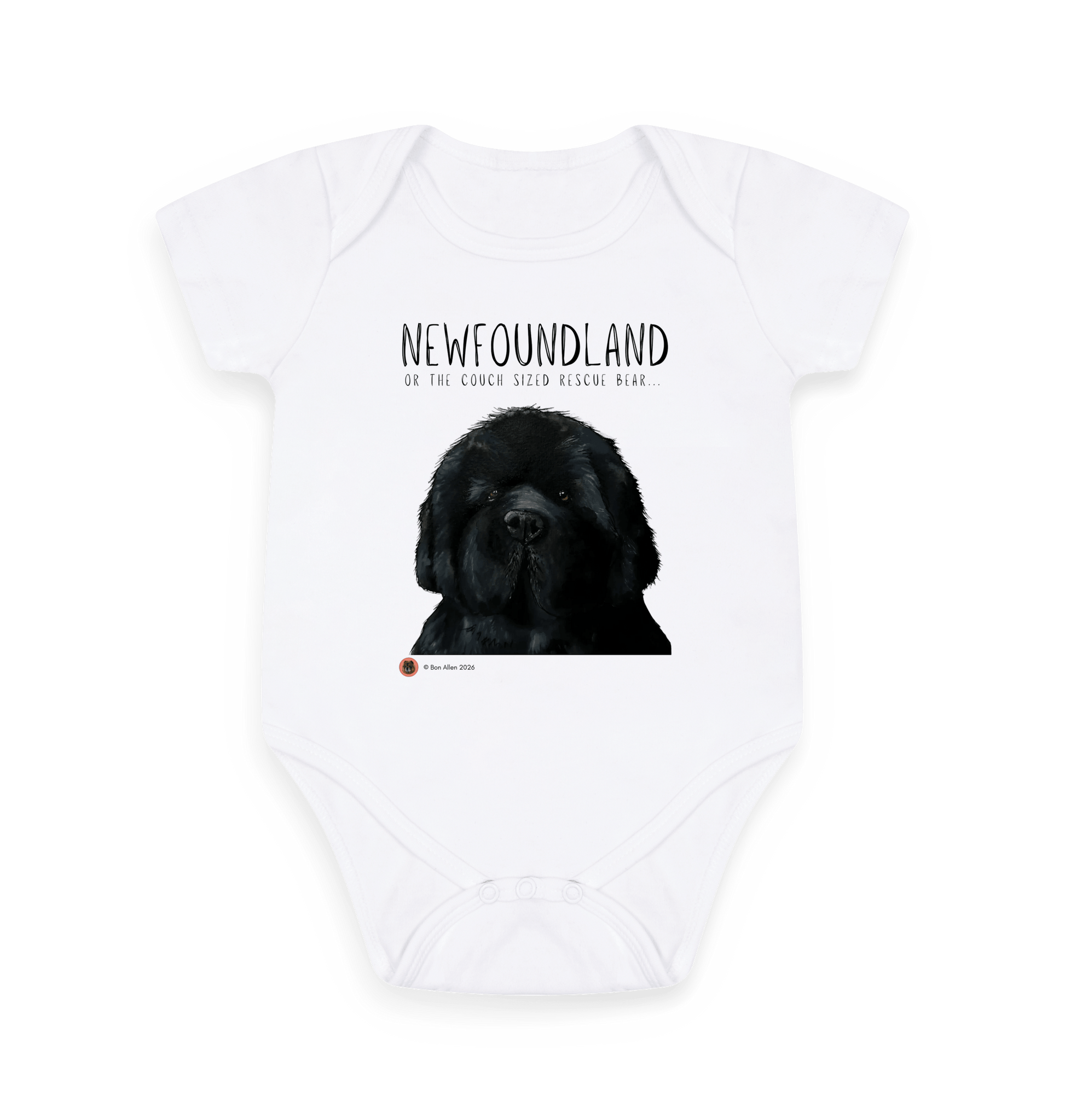 White Printed baby grow Front