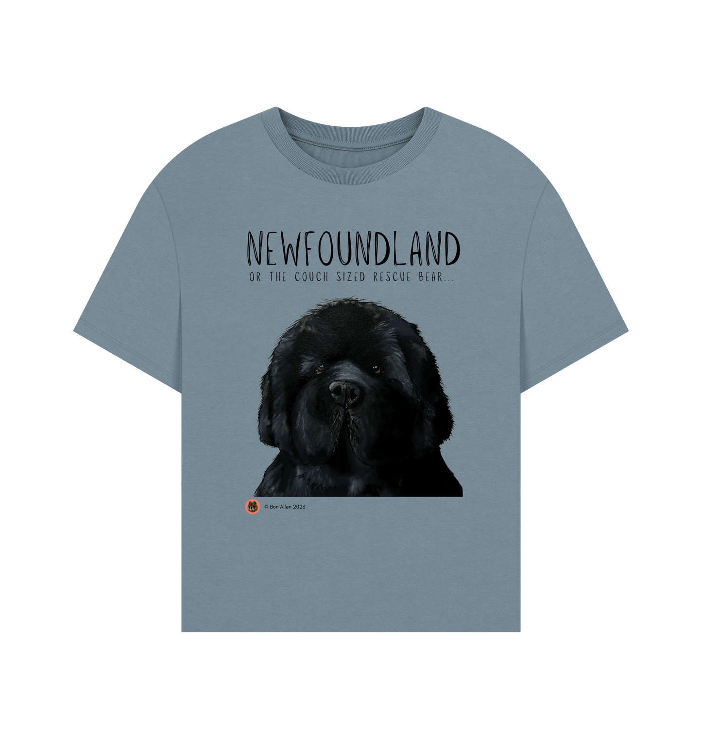 Stone Blue Printed T-shirt Front