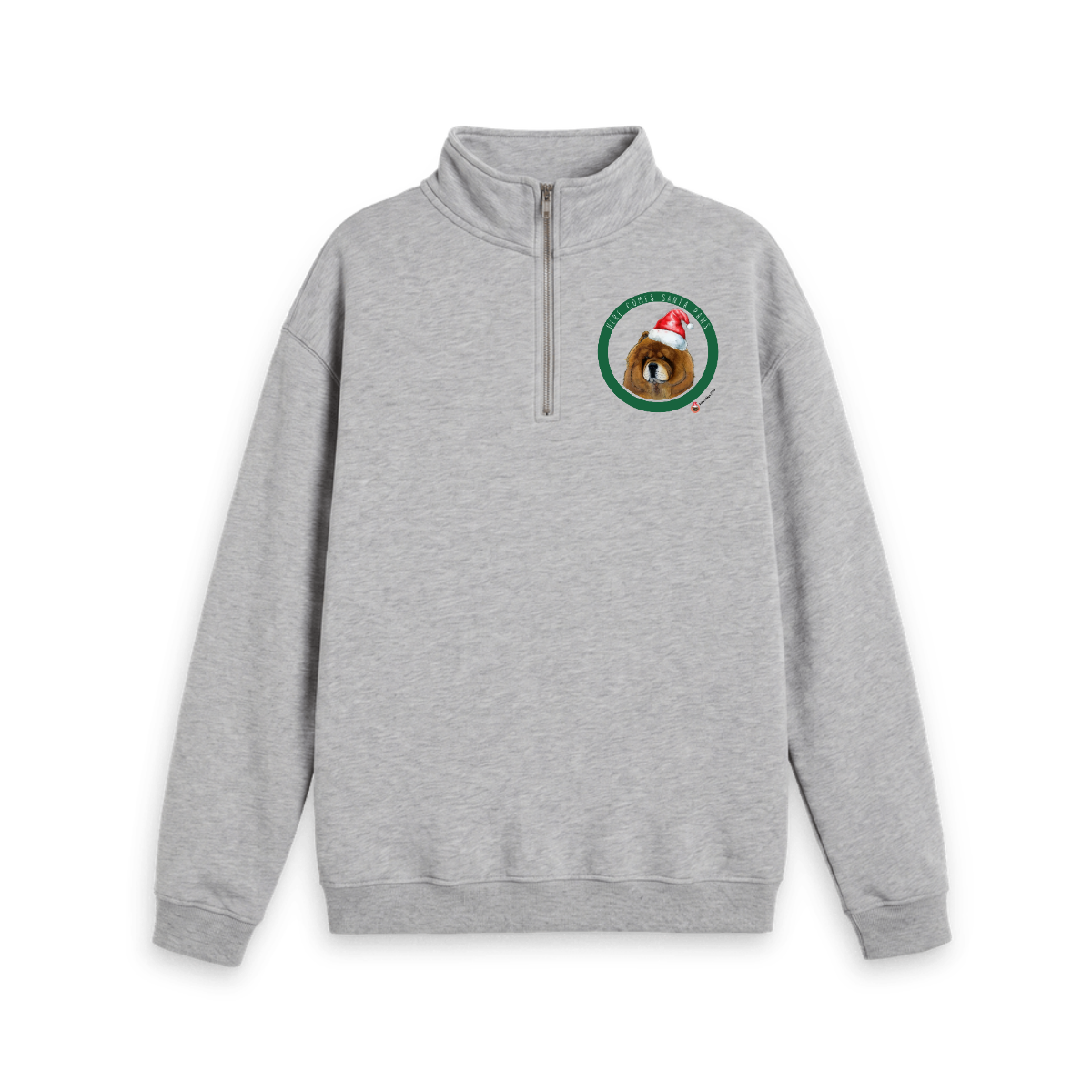 Here Comes Santa Paws – Personalised Quarter-Zip Sweatshirt