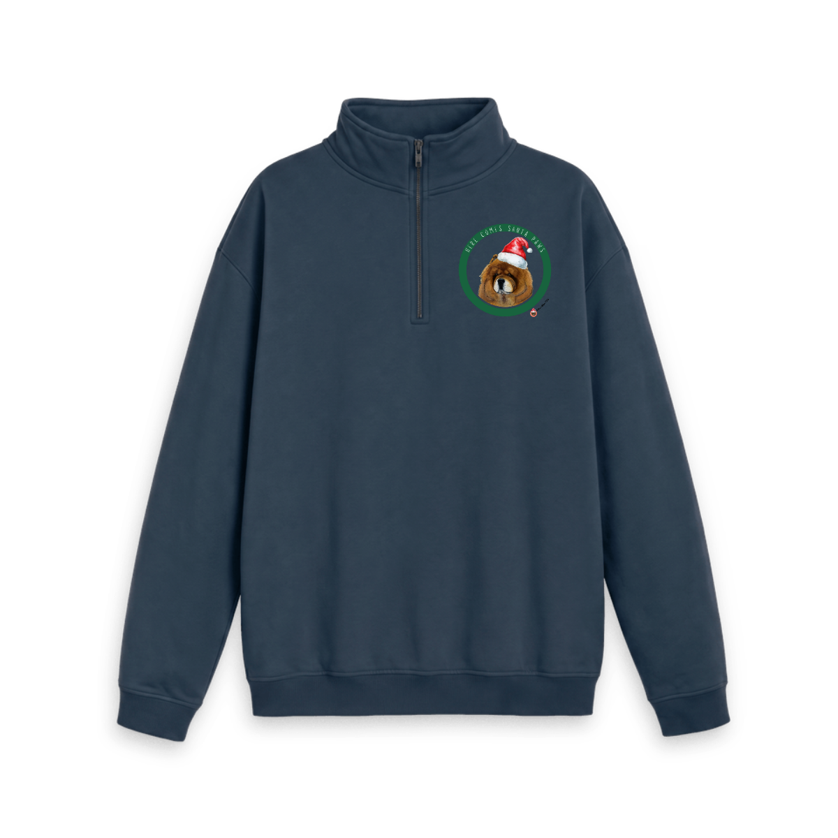 Here Comes Santa Paws – Personalised Quarter-Zip Sweatshirt