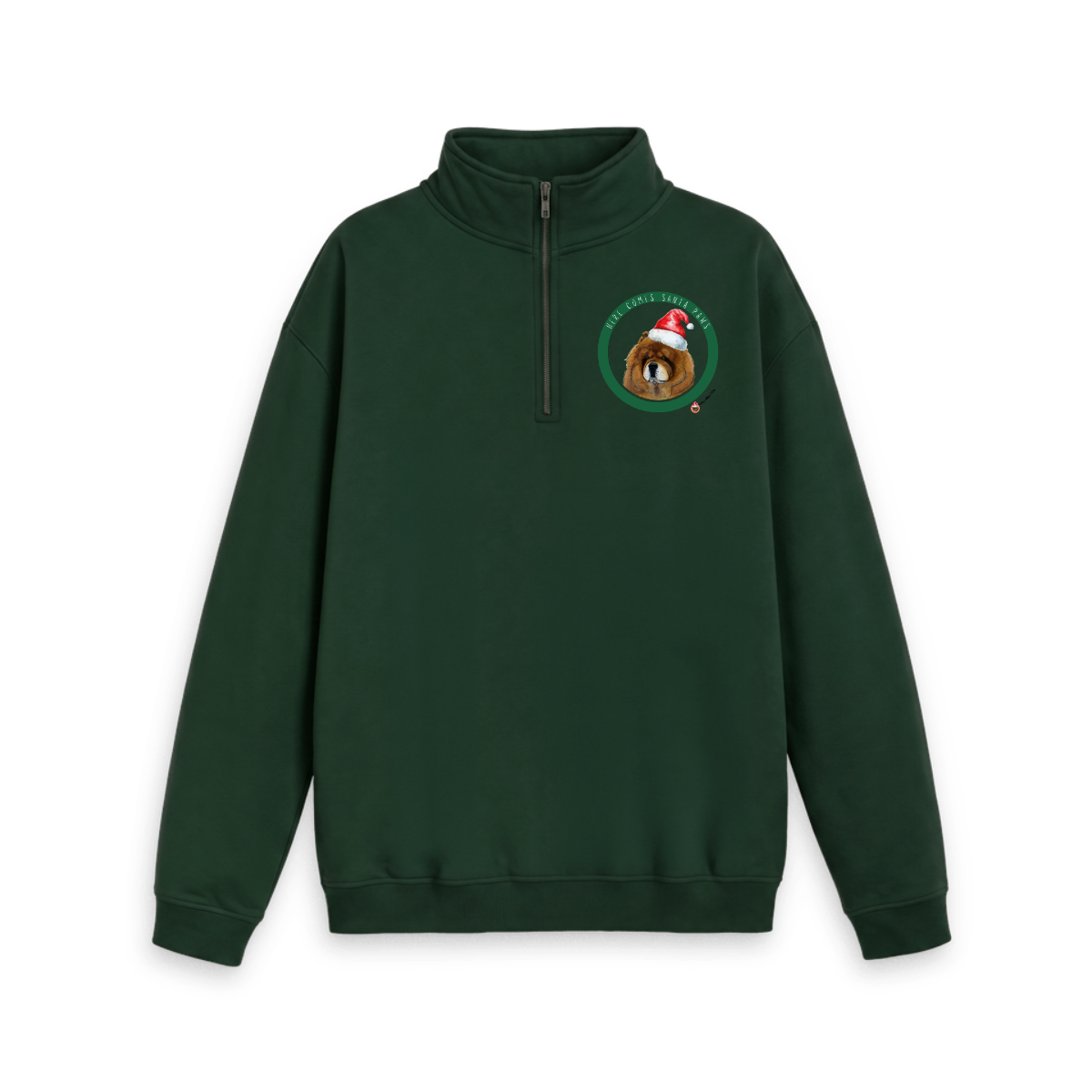 Here Comes Santa Paws – Personalised Quarter-Zip Sweatshirt