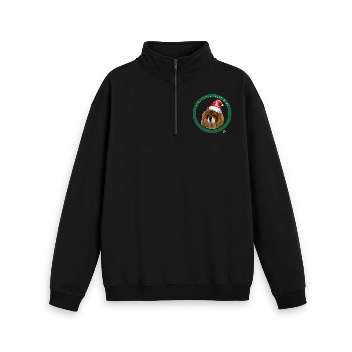 Here Comes Santa Paws – Personalised Quarter-Zip Sweatshirt