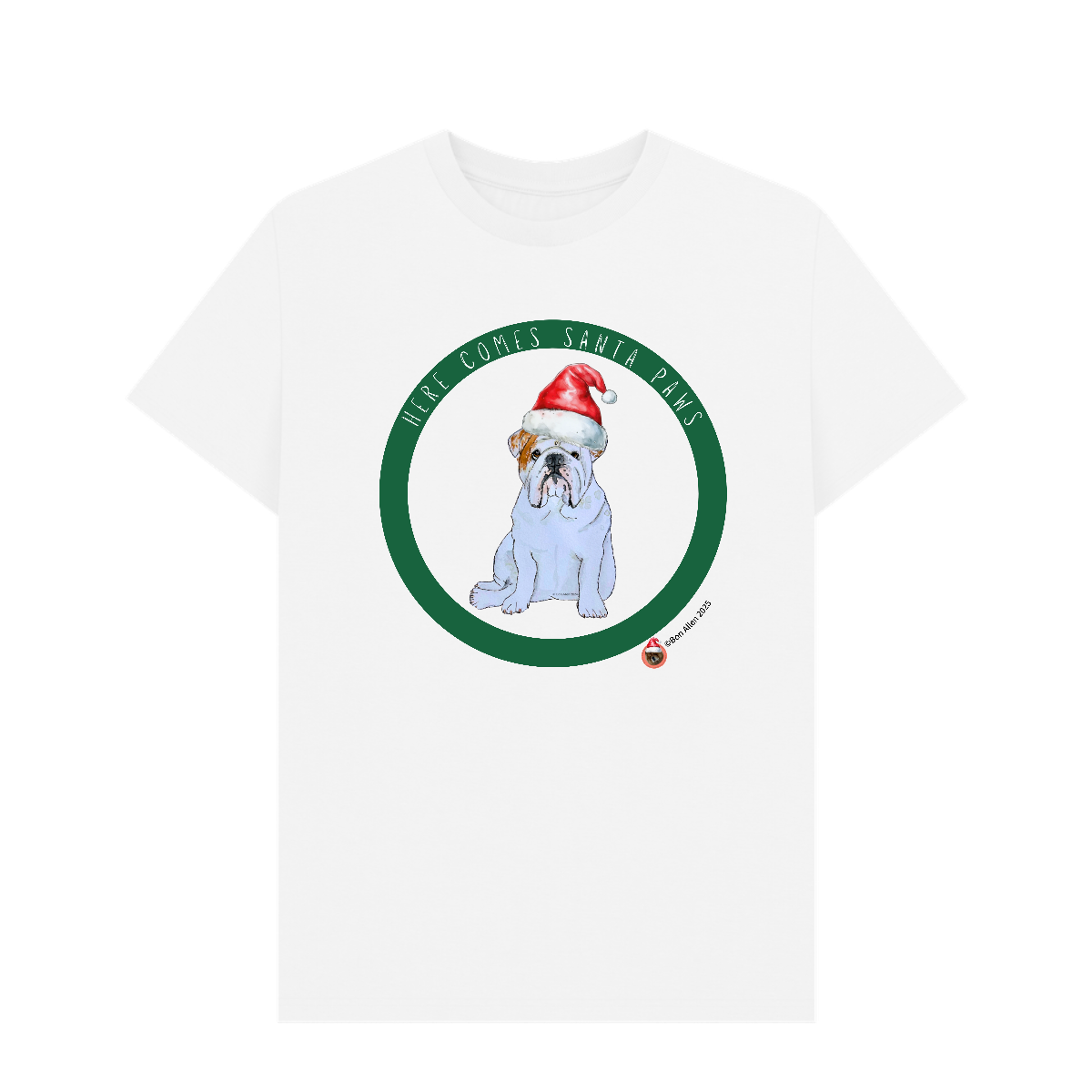 Here Comes Santa Paws Adult T Shirt