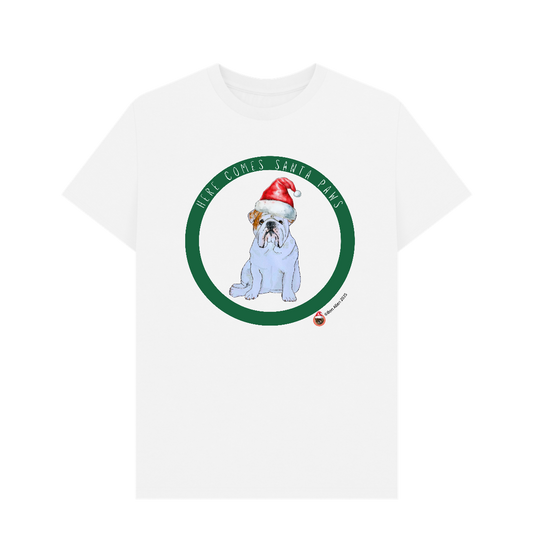 Here Comes Santa Paws Adult T Shirt