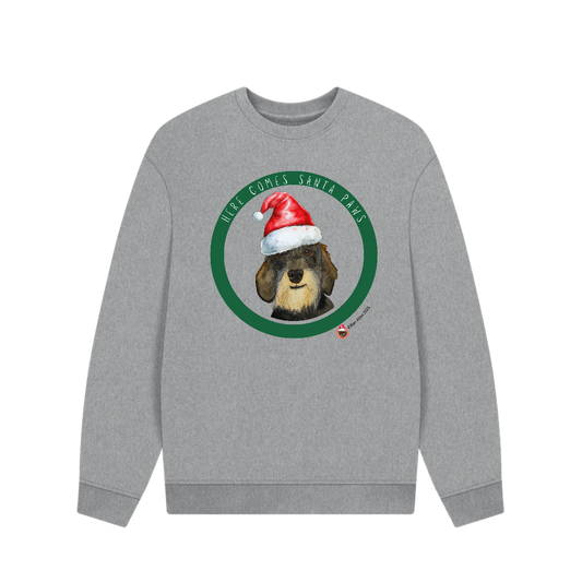 Here Comes Santa Paws Adult Oversized Sweatshirt