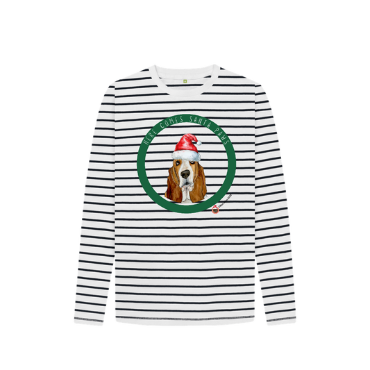 Here Comes Santa Paws Christmas Breton Top Childs