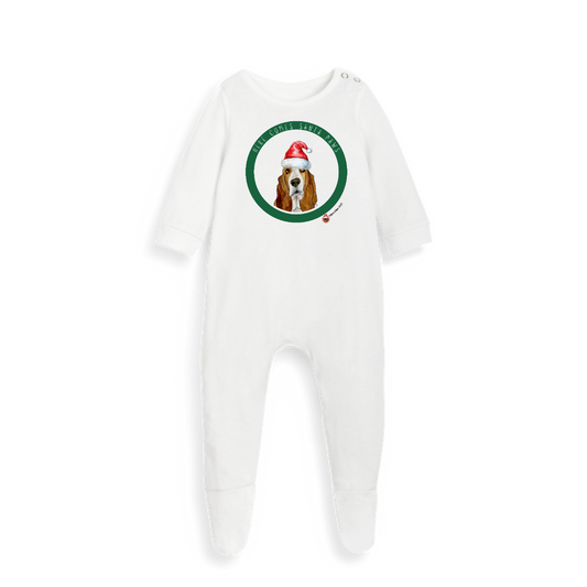 Here Comes Santa Paws Baby Sleepsuit