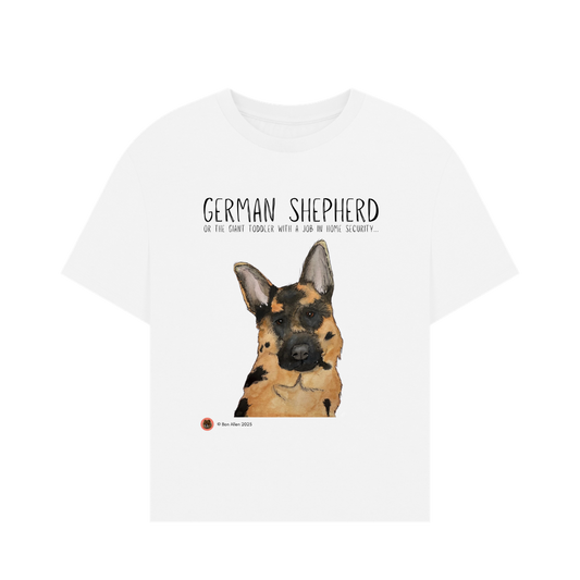 Paws & Chill: Sustainable Women’s Oversized Dog Breed T-Shirt