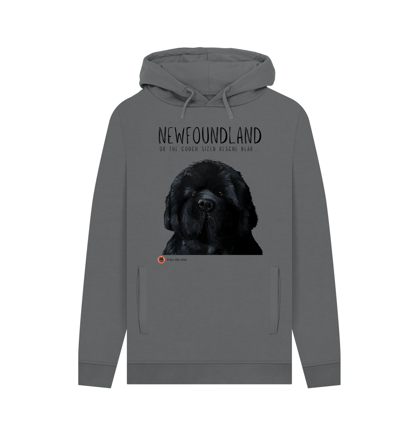 Slate Grey Printed Hoody Front