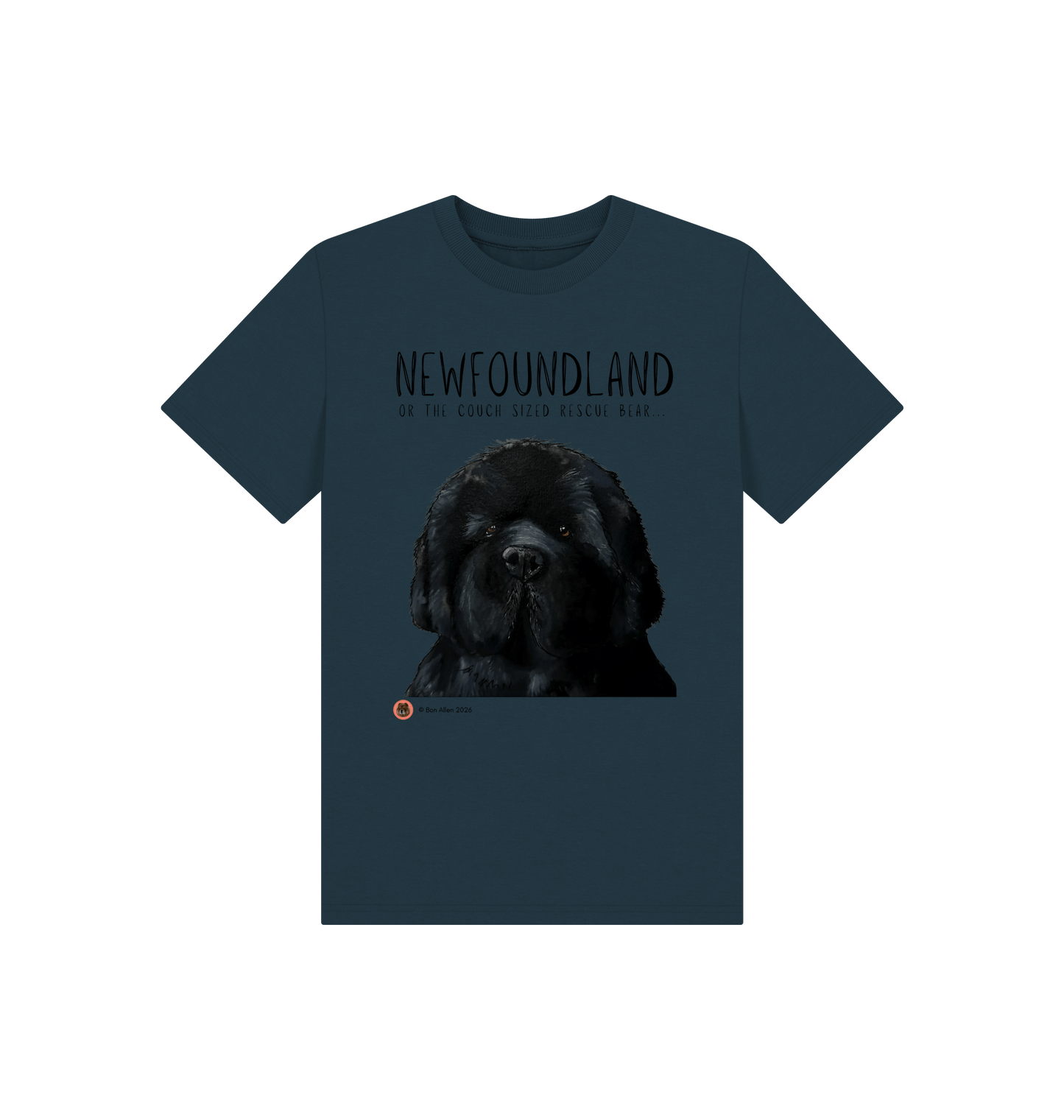 Denim Blue Printed Kids T-Shirt Front