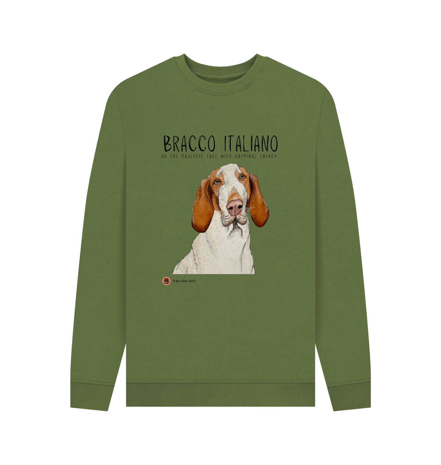 Khaki Printed Sweater Front