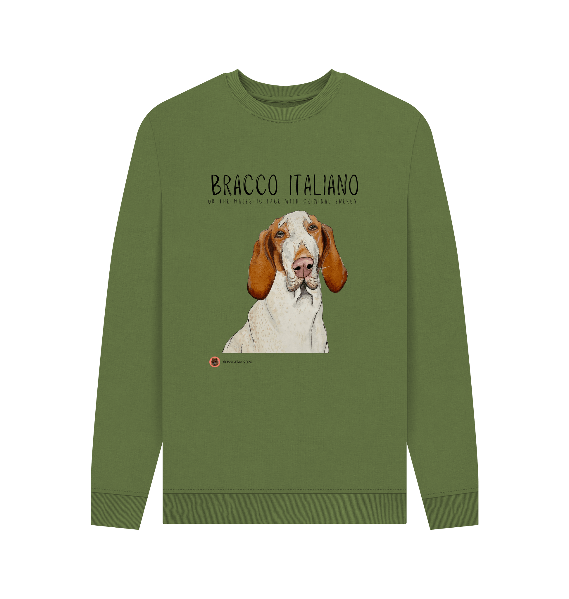 Khaki Printed Sweater Front