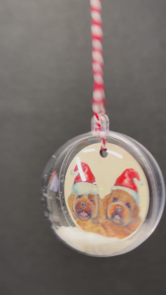 Handmade Spinning Dog Portrait Bauble — Clear Christmas Ornament with  Snow | Custom Pet Keepsake